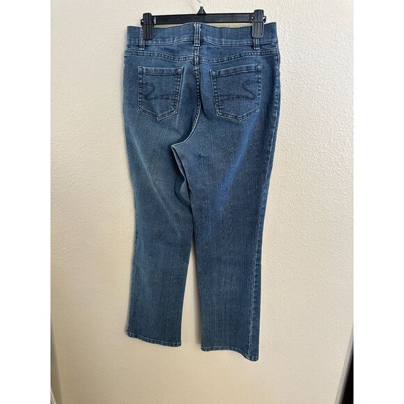 Liz Claiborne Petite Slim Power Super Stretch Denim Jeans Dark Wash Cotton 10P - Picture 3 of 8